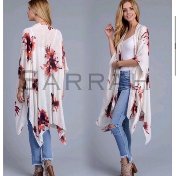 New Bohemian Floral Print Kimono Cardi - Picture 4 of 12